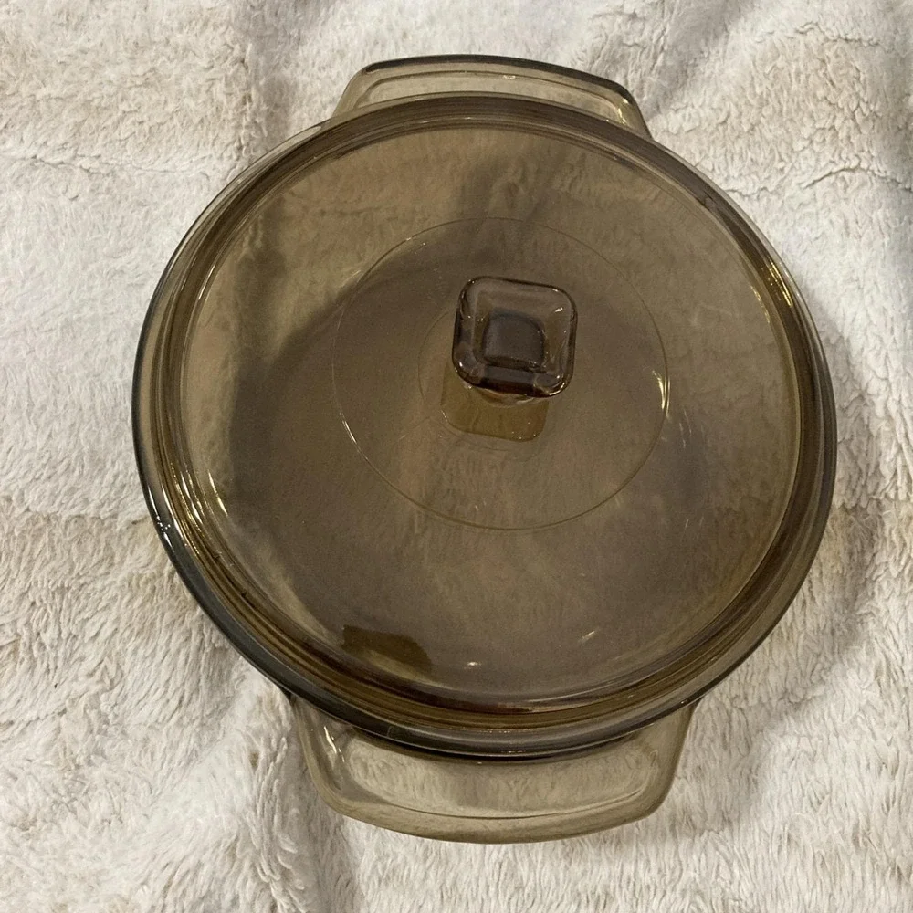VTG Anchor Hocking Ovenware 1.5 Quart Brown Glass Casserole Dish #1037 w/Lid
